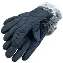 Glove Ladies' Faux Fur Cuff Black Tan.webp
