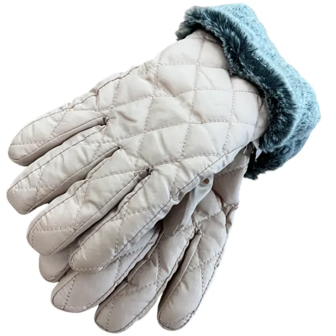 Glove Ladies' Faux Fur Cuff Tan.webp