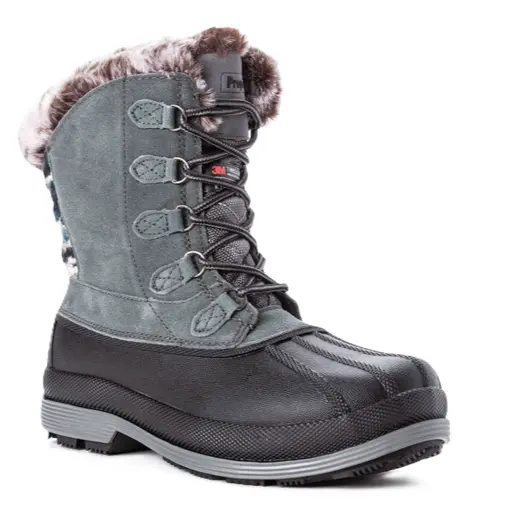 Propet Lumi Tall Lace WBX002S/Grey Women's Winter Boot