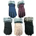 Weaver's Apparel Ladies' Glove with Faux Fur Cuff Assorted Colors