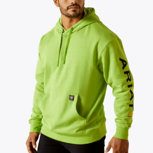 Ariat MNS Rebar Workman Graphic Hoodie LIME HEATHER/BLACK 10062546