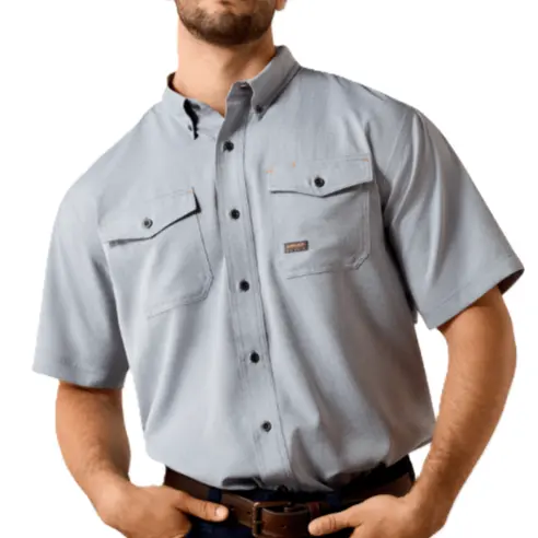 Ariat MNS Rebar Made Tough VentTEK DuraStretch Work Shirt DARK DENIM 10071546 Discontinued