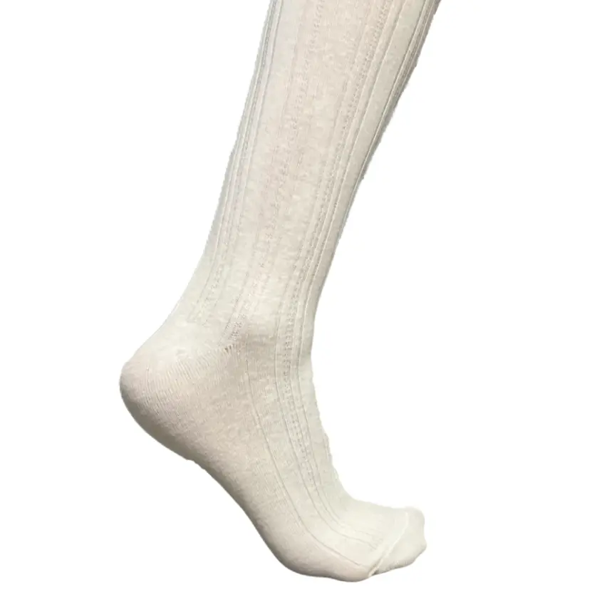 Weaver's Apparel Lizzie Ann Wide Rib Knee Hi Sock WHITE 