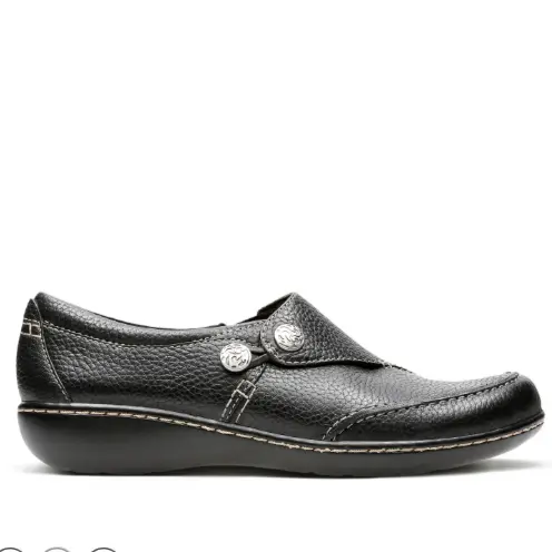 Clarks Ashland Lane Q Black Tumbled Leather 63064 Women's Dress Shoe