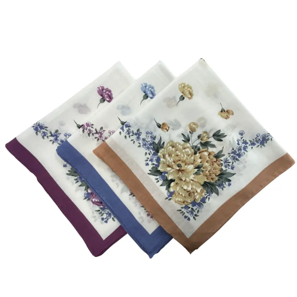 1692 Ladies Large Corner Rose Hanky