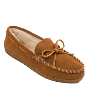 Minnetonka Pile Lined Hardsole 3502/Brown Women's Moccasin