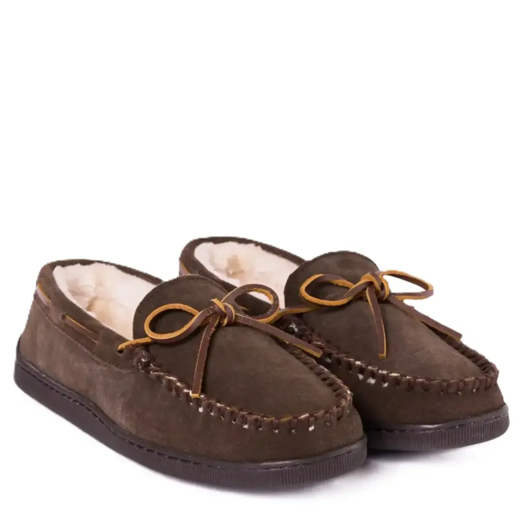 Minnetonka 3908/Chocolate Men's Pile Lined Hardsole